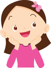 children relaxed sitting with hands on cheek and thinking