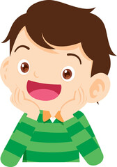 children relaxed sitting with hands on cheek and thinking