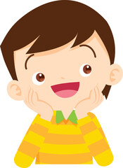 children relaxed sitting with hands on cheek and thinking