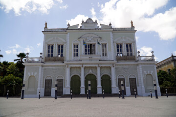 The facade of Jose Alencar theatre in Fortaleza, Ceara, Brazil, South America.