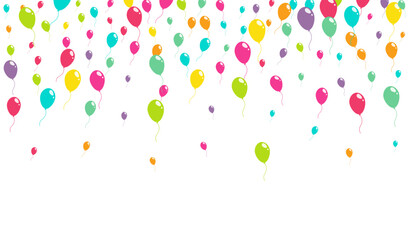 Pink and Blue Fun Balloon Vector  White