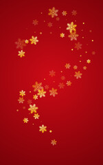 White Snowfall Vector Red Background. New Snow