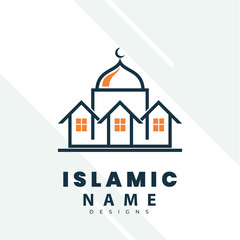 Islamic Mosque Logo Template, Design Vector, Emblem, Concept Design, Creative Symbol, Icon