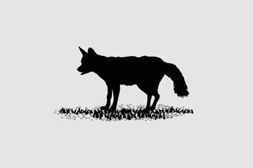 Vector fox shape shadow or fox logo icon