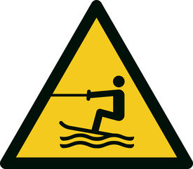 ISO 7010 W045 Warning; Towed water activity area