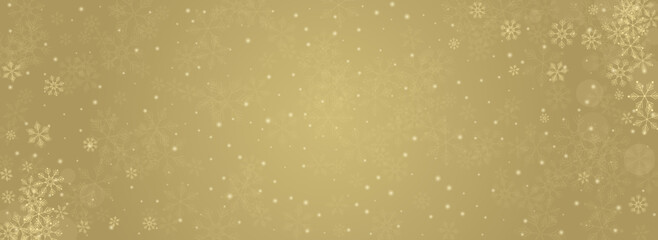 Silver Snowflake Vector Panoramic Gold