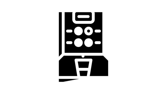 vending coffee machine glyph icon animation