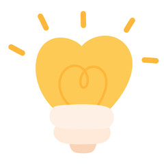 heart shaped light bulb icon.