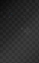 Naklejka premium White Snowfall Vector Transparent Background. New