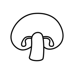 Outline Mushroom Fresh Vegetables Vectors Illustration