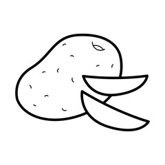 Outline Potato Fresh Vegetables Vectors Illustration