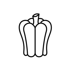Outline Bell Pepper Fresh Vegetables Vectors Illustration