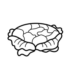 Outline Cauli Flower Fresh Vegetables Vectors Illustration