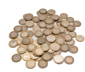 stack of one turksih coins