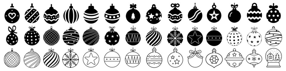 Christmas ball icon vector set. christmas toy illustration sign collection. new Year symbol.