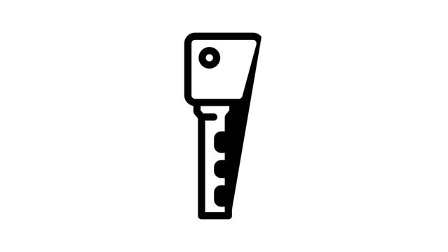 ancient key line icon animation