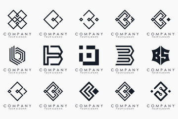 creative letter B logo icon set. design for business of luxury, elegant, simple.