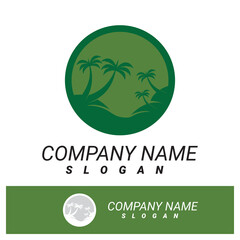 Palm tree summer logo template