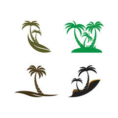 Palm tree summer logo template