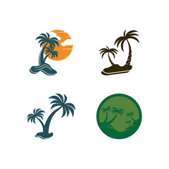 Palm tree summer logo template