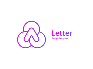 Letter A with arrow logo icon design template elements