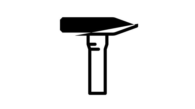 tack hammer line icon animation