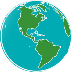 Isolated tranparent vector ilustration icon simple green island blue sea ocean of planet earth globe, America, Africa and Europe global map Icon Symbol