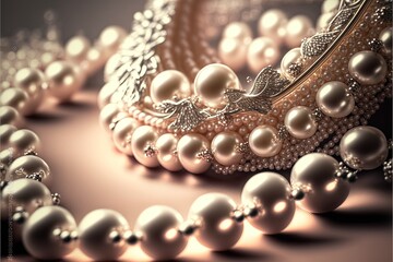 Luxury Pearl necklace Generative AI artwork
