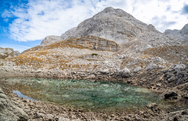 Rjavo jezero (Rjavo lake lake) in Valley of seven lakes, Slovenia