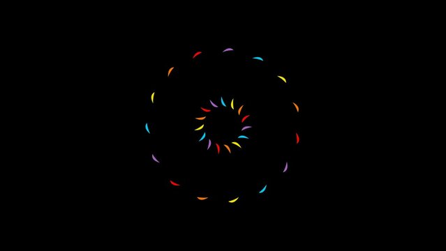 Circle Rainbow Valhala Green screen, Ultra HD 4K colorful seamless looping video background	