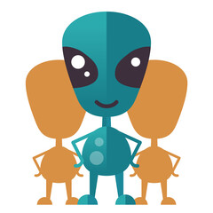 Aliens flat design style icon