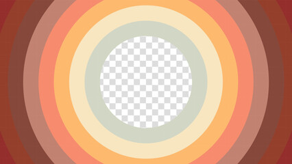 Abstract 1970's 1980's 1960's background with circles element and retro colors. Design in futuristic retro style with transparent circle. Vector funky illustration.