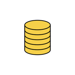 Coin stack vector simple icon