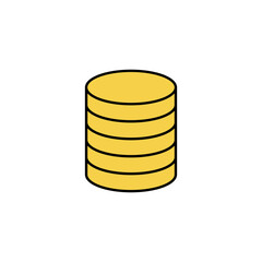 Coin stack vector simple icon