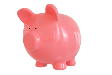 Model of a pink piggy bank, in 3D