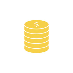 Coin dollar stack vector icon