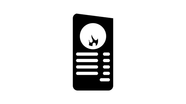 calorie counter phone app glyph icon animation