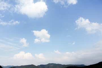 Blue sky and white clouds in fine weather.