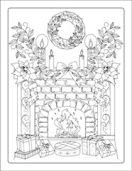 Gingerbread Coloring Page for Kids. Coloring pages for kids, party activity to have a great time. Happy Holidays coloring