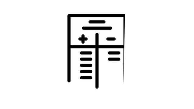 pros and cons line icon animation
