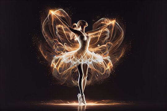 Beautiful Balleria or Ballet dancer Dancing Through Terminal Cancer poses in ballet opera generative ai   