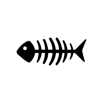 Fish bone vector icon. Vector illustration. Fish bone icon on white background