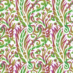 Seamless pattern with multicolor Paisley print