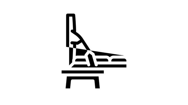 portable chair line icon animation