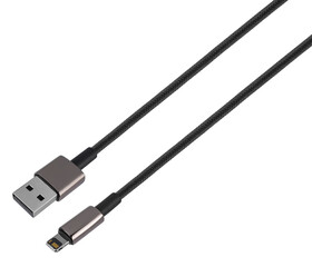 cable with USB plug, Lightning, on white background