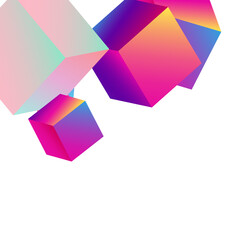Rainbow Polygon Vector White Background. Gradient