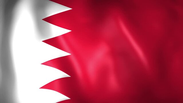 Animation of the Kingdom of Bahrain flag. 4K. Bahrain flag flying, 	