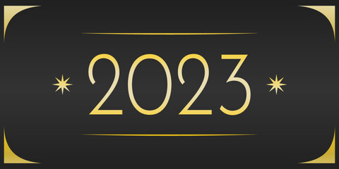 2023 year banner gold black