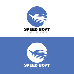 Speed Boat Logo, Fast Cargo Ship Vector, Sailboat, Design For Ship Manufacturing Company, Waterway Shipping, Marine Vehicles, Transportation