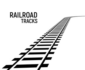 Railway train track vector route. Rail pattern curve railroad path icon.